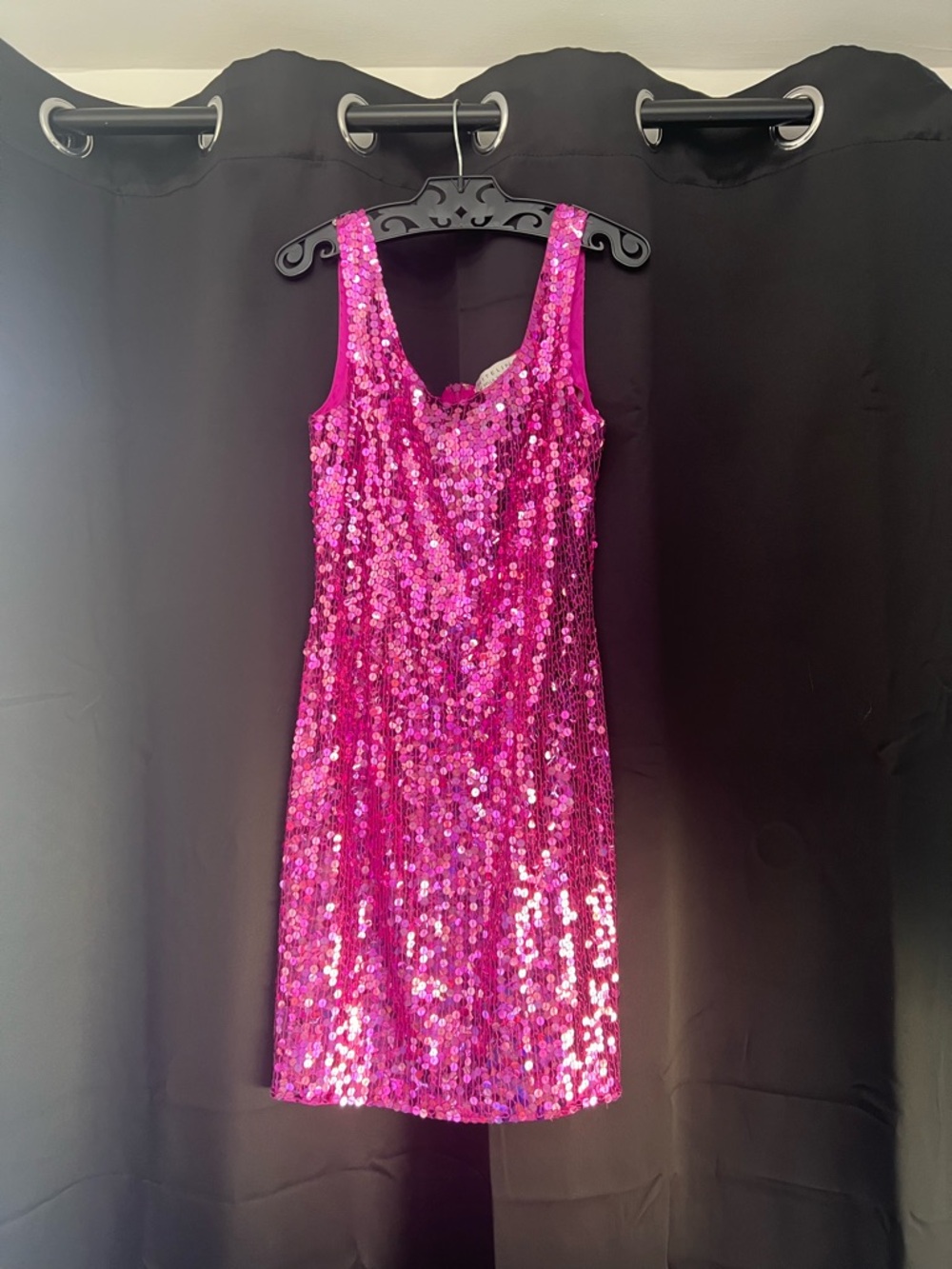 Niteline by Della Roufogali; Hot Pink Sequin Mini Dress